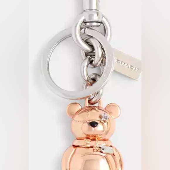 Coach Rose Gold Bear Bag Charm - Picture 2 of 7